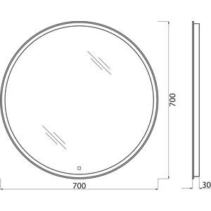 Зеркало BelBagno Spc-Rng 70 с подсветкой, сенсор (SPC-RNG-700-LED-TCH)