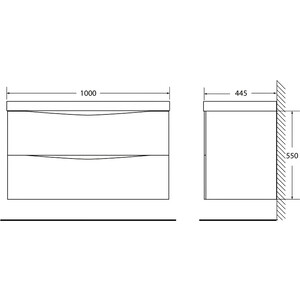 Раковина мебельная BelBagno Marino 100 (BB1000/445-LV-MR-PR)