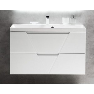 Тумба с раковиной BelBagno Vittoria 100x45 Bianco lucido (VITTORIA-1000-2C-SO-BL, BB1000/450-LV-MR-AST)