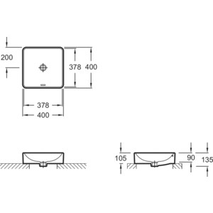 Раковина-чаша Jacob Delafon Vox 40x40 карта Парижа (EVG102-PT5)