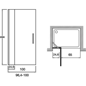 Душевая дверь Jacob Delafon Contra 100x200 прозрачная, хром (E22T100-GA)