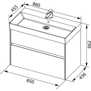 Тумба под раковину Aquanet Бруклин 85 белая (203960)