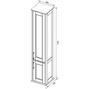 Пенал Aquanet Бостон М 36 правый, белый матовый (209681)