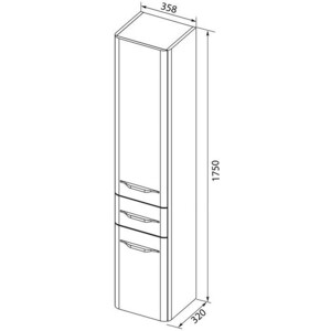 Пенал Aquanet Виченца 36 белый (196964)