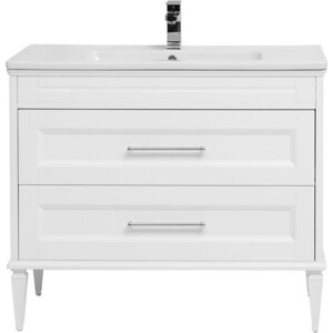 Тумба под раковину Aquanet Бостон М 100 белая матовая (209678)