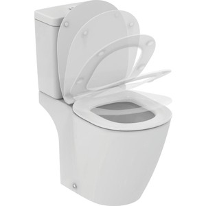 Унитаз-компакт безободковый Ideal Standard Connect Aquablade Cube с сиденьем микролифт (E042901, E797001, E772401)