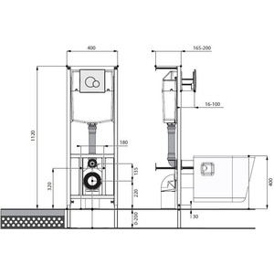 Комплект унитаза Santek Нео унитаз подвесной с микролифтом Clip Up + инсталляция, кнопка хром (1WH501543)