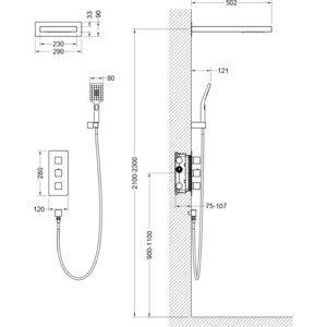 Душевая система Timo Petruma с термостатом, 2 режима душа, хром (SX-5039/00SM)