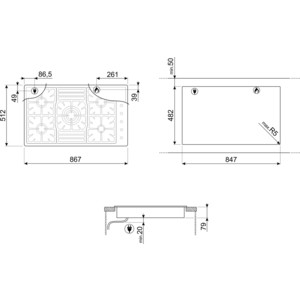 Газовая варочная панель Smeg PGF95-4