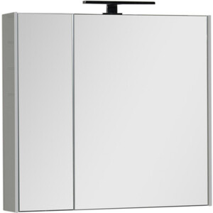 Зеркальный шкаф Aquanet Латина 80 с светильником, белый (179635, 179947)