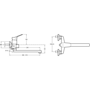 Смеситель для ванны Jacob Delafon Brive универсальный, хром (E78117-CP)