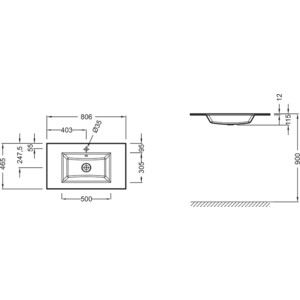 Раковина мебельная Jacob Delafon Vox 80x46 см, коричневая (EB2104-DD4)