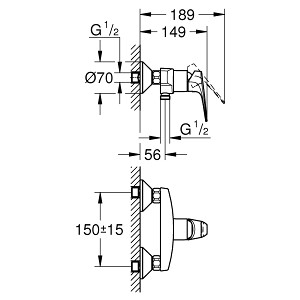 Смеситель для душа Grohe BauFlow (23632000)
