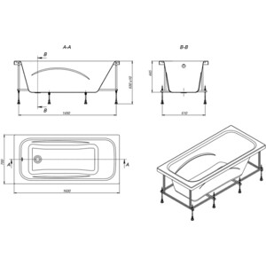 Акриловая ванна Roca Line 160x70 (ZRU9302985)