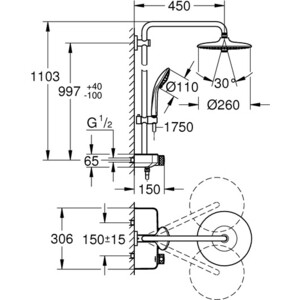 Душевая система Grohe Euphoria SmartControl System с термостатом, хром (26509000)