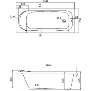 Акриловая ванна Santek Тенерифе 160х70 каркас, слив-перелив (1WH302357, 1WH112425)