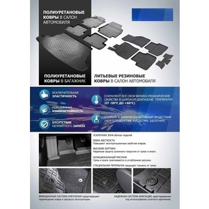 Комплект ковриков салона и багажника Rival для Hyundai Creta I (2016-2021), полиуретан, без крепежа, 6 шт., K12310001-2
