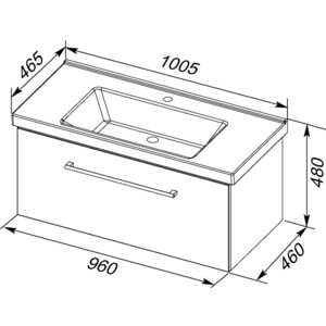 Тумба под раковину Dreja Big Inn 100 с ящиками, дуб кантри (77.0206D)