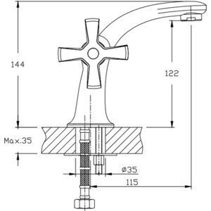 Смеситель для раковины Orange Kristi хром (M33-021cr)