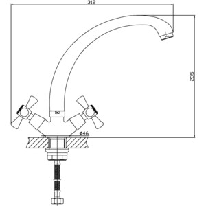 Смеситель для кухни Orange Classic Pro хром (M72-002cr)