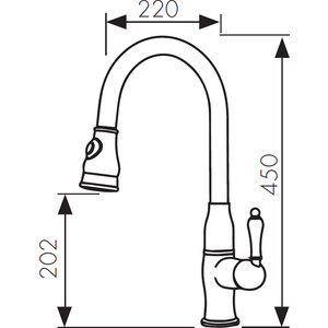 Смеситель для кухни Kaiser Vincent с выдвижной лейкой, хром (31344)