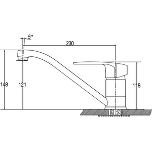 Смеситель для кухни Kaiser Guss хром (68033)