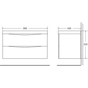 Тумба под раковину BelBagno Marino 90 rovere moro (MARINO-900-2C-SO-RW-P)