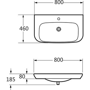 Раковина мебельная BelBagno Alpina 80 (ALP-800-CB-LVB)
