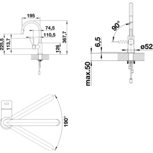 Смеситель для кухни Blanco Candor-S выдвижной излив, нержавеющая сталь (523121)
