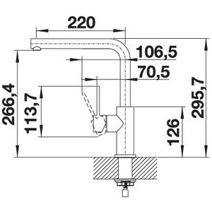 Смеситель для кухни Blanco Lanora нержавеющая сталь (523122)