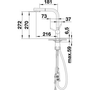 Смеситель для кухни Blanco Fontas-S II под фильтр, выдвижной излив, серый-бежевый (525206)