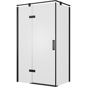 Душевой уголок Bravat Blackline 120x80 с поддоном, левый, прозрачный, черный (BS120.3112AB, ЛП00058)