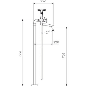 Смеситель для ванны Kaiser Trio напольный (57222)