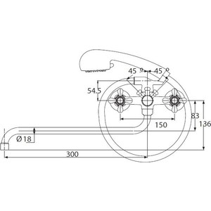 Смеситель для ванны Kaiser Carlson Style хром (44255)