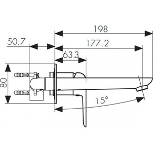 Смеситель для раковины Kaiser Glory встраиваемый, хром (69311)