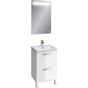 Тумба с раковиной Cersanit Melar 50 белая, с ножками (64127, UM-COM50/1, ZP-NOGA-KPL2)