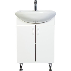 Тумба с раковиной Orange Роса 50 напольная, белый глянец (Ro-50TUW+RA/LA-50TUW+RA)