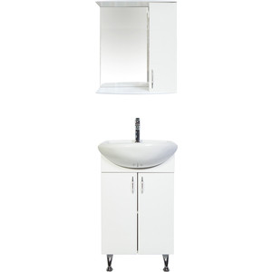 Тумба с раковиной Orange Роса 50 напольная, белый глянец (Ro-50TUW+RA/LA-50TUW+RA)