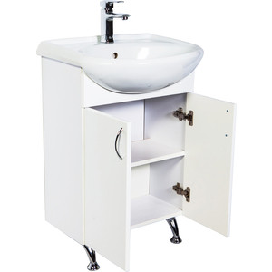 Тумба с раковиной Orange Роса 50 напольная, белый глянец (Ro-50TUW+RA/LA-50TUW+RA)