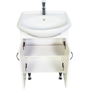 Тумба с раковиной Orange Роса 50 напольная, белый глянец (Ro-50TUW+RA/LA-50TUW+RA)