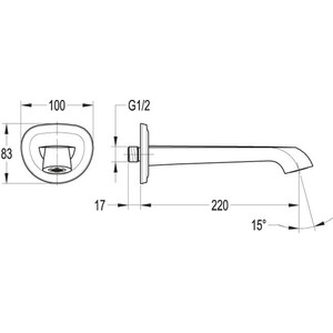 Излив для ванны Cezares Liberty (LIBERTY-F-SC-01)