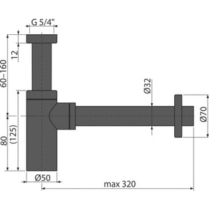 Сифон для раковины AlcaPlast черный (A400BLACK)