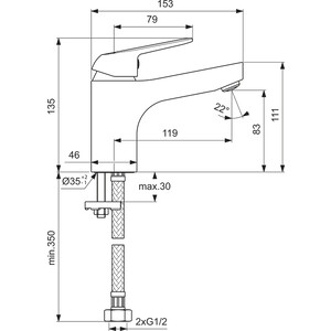 Смеситель для раковины Vidima Fine хром (BA385AA)