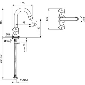 Смеситель для раковины Vidima Life хром (BA357AA)