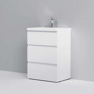Тумба с раковиной Am.Pm Gem S 60 три ящика, белый глянец (M91FSX0602WG, M90WCC0602WG)
