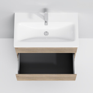 Тумба с раковиной Am.Pm Gem S 75 три ящика, светлый дуб (M91FSX0752OF, M90WCC0752WG)