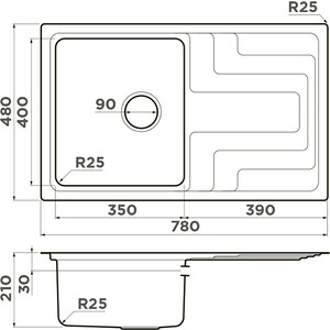 Кухонная мойка Omoikiri Mizu 78 IN нержавеющая сталь (4973730)