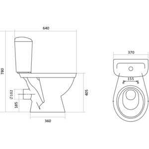 Унитаз-компакт Santek Паллада с сиденьем (1WH302376)