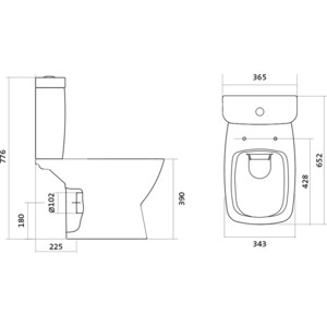 Унитаз-компакт безободковый Santek Нео с микролифтом (1WH302418)