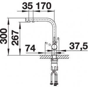 Смеситель для кухни Blanco Fontas-S II под фильтр, выдвижной излив, антрацит (525200)